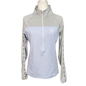 Victoria's Secret Ultimate Pullover Womens Medium Blue Mock Neck Half Zip Jacket